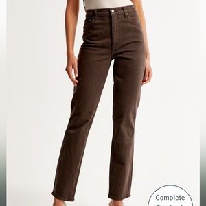 A&F Brown Ultra High Rise 90s Straight Jean